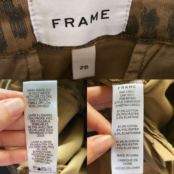 FRAME Cheetah Cargo Skinny Jeans Stretch Mid-Rise Cropped Size 28 NWT - Picture 6 of 10